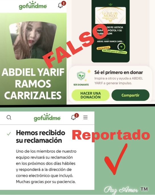 PazAmor11993300's tweet photo. 👎🏻⛔️FALSA PÁGINA DE DONACIONES LLDM

Acabo de reportar esta página FALSA de GoFundMe titulada “¡ESCUDO DE FE! JUSTICIA PARA EL APÓSTOL Y SU PUEBLO LLDM”, organizada por Abdiel Yarif Ramos Carrizales desde el 21 de abril de 2026, es falsa, fraudulenta y completamente no autorizada. 

Llegó muerta al nacer y, tras más de dos meses y medio, podemos confirmar que nadie cayó en su engaño y tiene cero donaciónes, gracias a Dios. 

Se trata de un intento descarado de monetizar el nombre del ADJ Naasón Joaquín García y de la Iglesia La Luz del Mundo mediante una recaudación FALSA que no cuenta con el respaldo con autoridad legitima y oficial. 

Es importante traer conciencia sobre estos individuos sin escrupulos. El único fondo de defensa legal autorizado, legítimo, y en orden es el creado directamente por el abogado del ADJ Alan Jackson y su firma Werksman, Jackson y Quinn LLP: 

https://t.co/WNE6OfaP3D
en representación del ADJ. 

Este ha sido debidamente corroborado y es el unico medio oficial y confiable para apoyar la causa importante de defensa legal para el ADJ. 

Todo lo demás, por más que se presente como “personal”, “de fe” o “de urgencia” con espíritu de desesperación cuando hemos sido instruidos en confiar con paciencia en oración es producto de personas con intereses bastardos. 

Cuando veamos cualquier página de donaciones, movimiento radical o movilización no autorizada que busque dinero o manifestaciones contra la instrucción apostolíca disfrazadas de “pacificas” en nombre del ADJ o de la Iglesia, recházala inmediatamente y exhíbelos para informar a los hermanos. Con madurez espiritual podemos detectar y rechazar todo lo no autorizado.