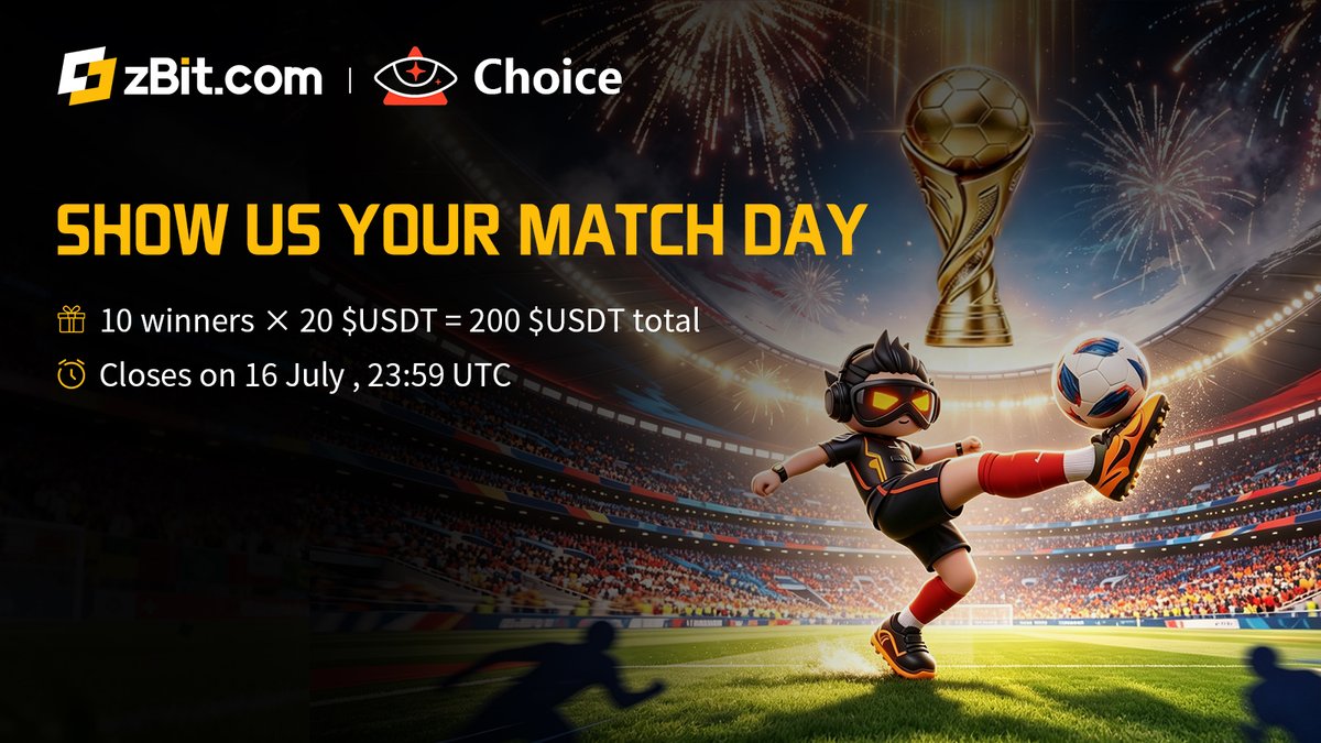 zBit_Official's tweet photo. 📸 SHOW US YOUR MATCH DAY
The World Cup is the world's biggest watch party. Show us yours!

📷 Post your match-day setup with us:
• Jersey, snacks, screen, the crew
• Tag @zBit_Official
• Use #zBitGoalRush
• Drop your zBit UID in the post

🎁 10 winners × 20 $USDT = 200 $USDT total
🥇 Top 10 by engagement on your post

⏰ Closes on 16 July, 23:59 UTC
🔍 Reverse image search on all entries
(original content only)

The best vibes win.
#zBitGoalRush