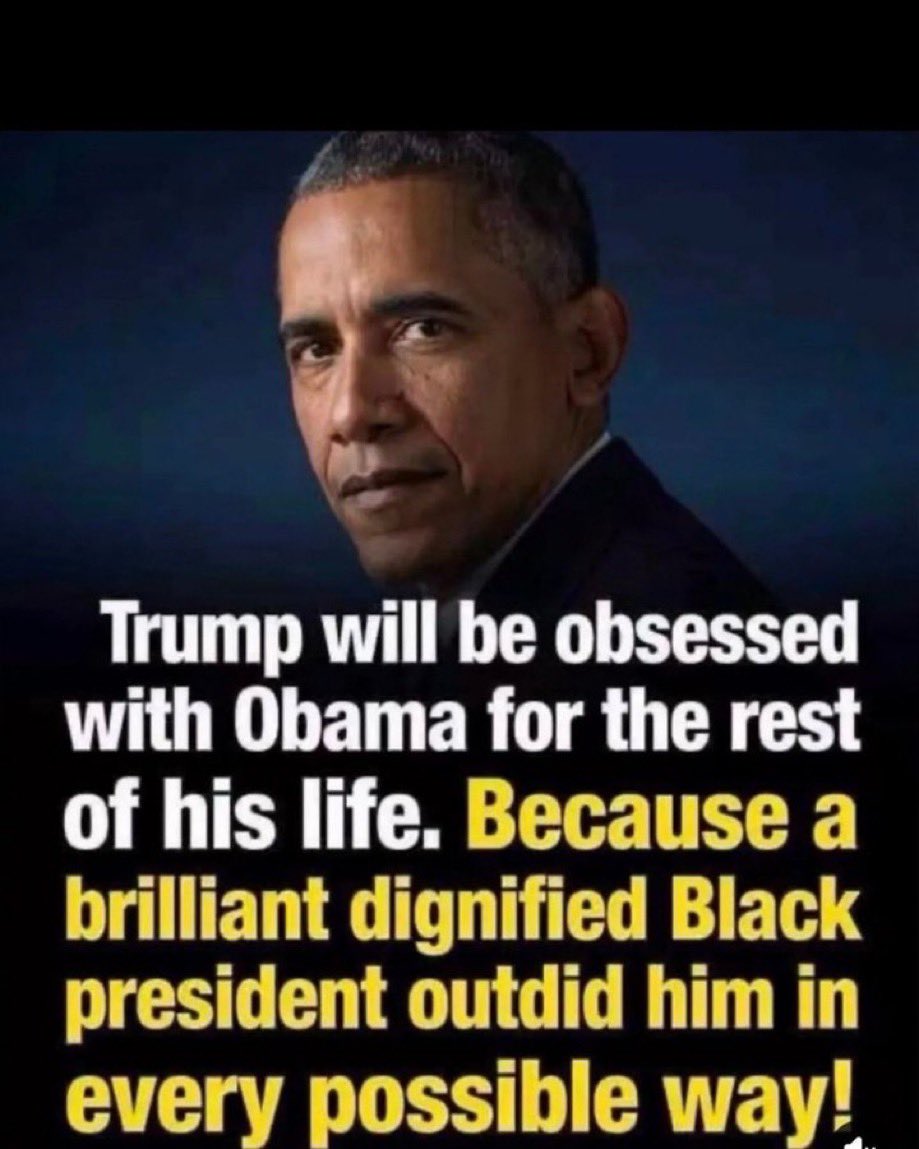Harvie3Culley's tweet photo. My Favorite President @BarackObama lives Rent Free Everyday in Trumps Head. https://t.co/XpeEFFLii7