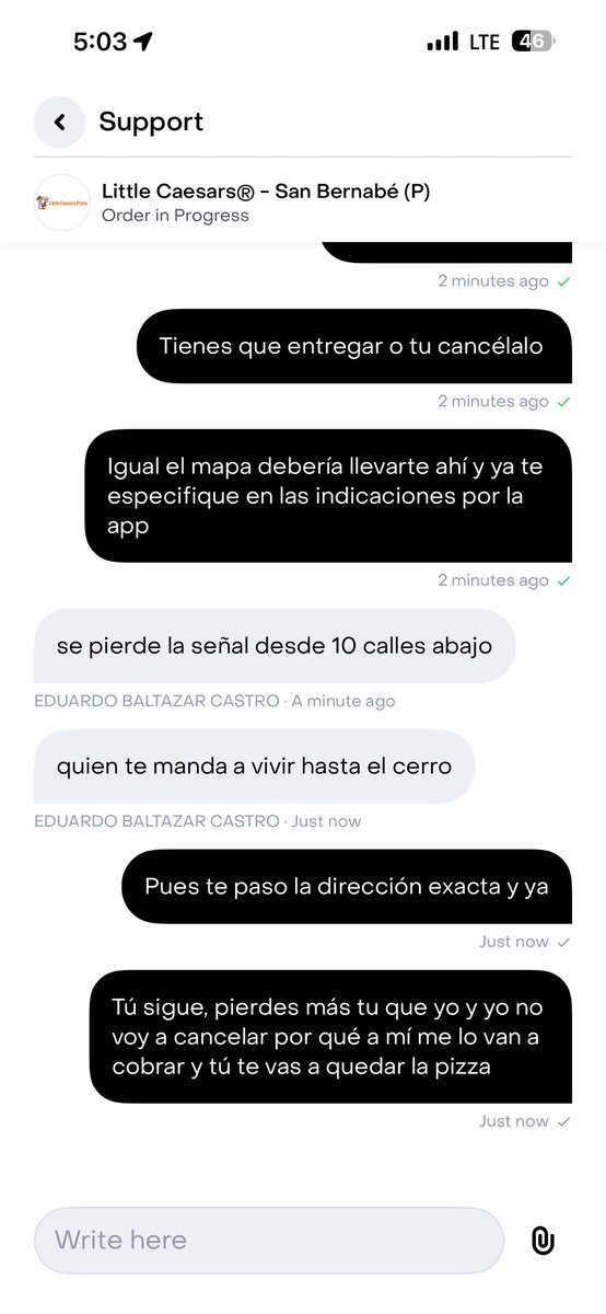 Saul_TrejoG's tweet photo. @RappiMexico el repartidor se negó a entregar el pedido y pidió que lo cancelara “por que ya perdio mucho tiempo” aparte se porto super grosero y Berlin al respecto, que mal servicio! Y la app no me deja reporter nada del pedido. https://t.co/5wqSX2VyOD
