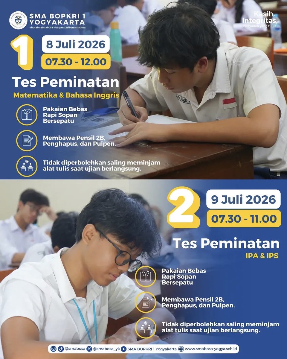 SMABOSA_YK's tweet photo. #BOSAMenyapa, JADWAL KEGIATAN MURID
BARU SMA BOSA!
Sebuah awal yang baik akan membawa pada perjalanan
yang bermakna.
Tahun Pelajaran 2026-2027 menjadi lembaran baru bagi
keluarga besar SMA BOPKRI 1 Yogyakarta. Melalui setiap rangkaian kegiatan, kami mengajak seluruh murid baru https://t.co/q8EbXobMVd