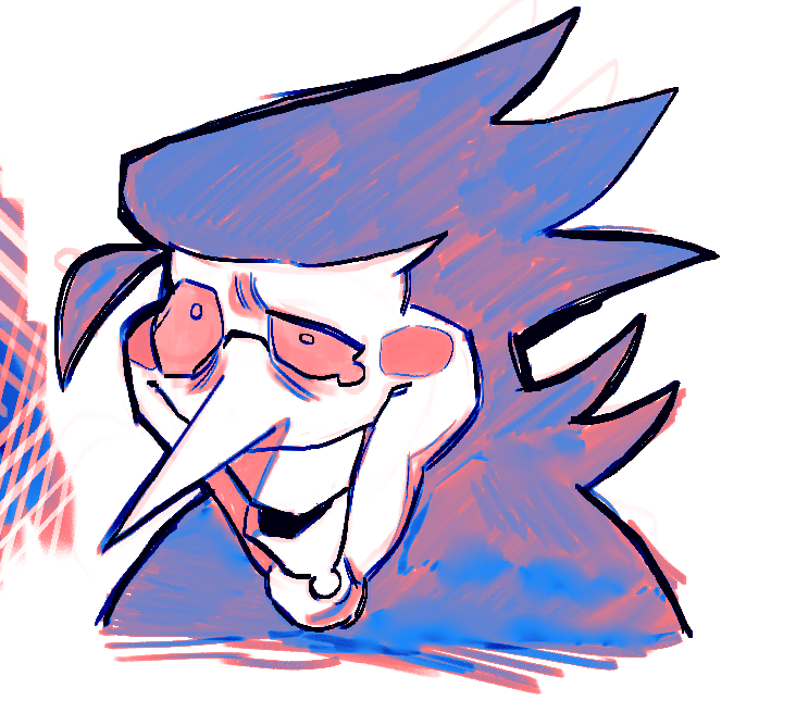 Chekrow1's tweet photo. he's feeling a bit blue...and pink! 

#deltarune #deltarunefanart #spamton https://t.co/yDukB94FU7