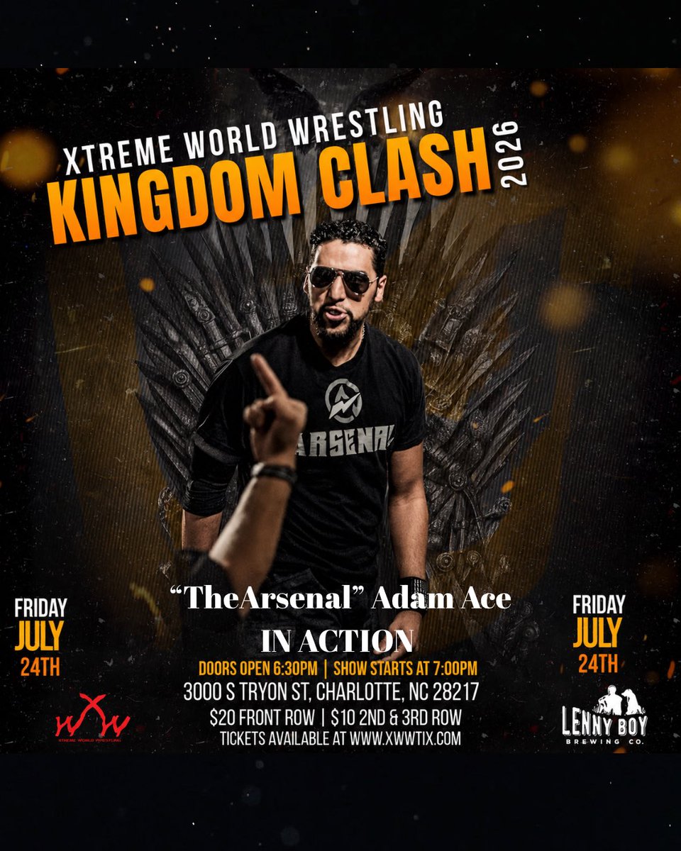 the_arsenal98's tweet photo. KINGDOM CLASH 2026-The One Man Firing Squad is showing up with One in the Chamber 💥

🎪 Xtreme World Wrestling
📍Charlotte, North Carolina  

  #ProWrestling #summerslam #wwe #TheArsenalAdamAce #boriqua https://t.co/neGwEWeZqc