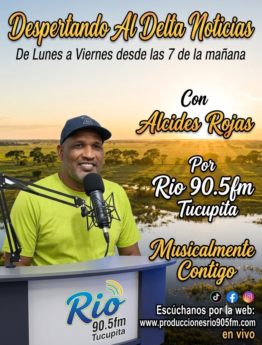 AlcidesInforma's tweet photo. Activo de Nuevo Julio 2026.
#Martes 14 de Julio del 2026

Despertando al Delta Noticias.

Te espero... X @riotucupita

7 de la mañana. En frecuencia Modulada, *90.5.*

Vía Web. https://t.co/byrAhQD6dt desde cualquier parte del mundo... https://t.co/5fq8UfrmV4