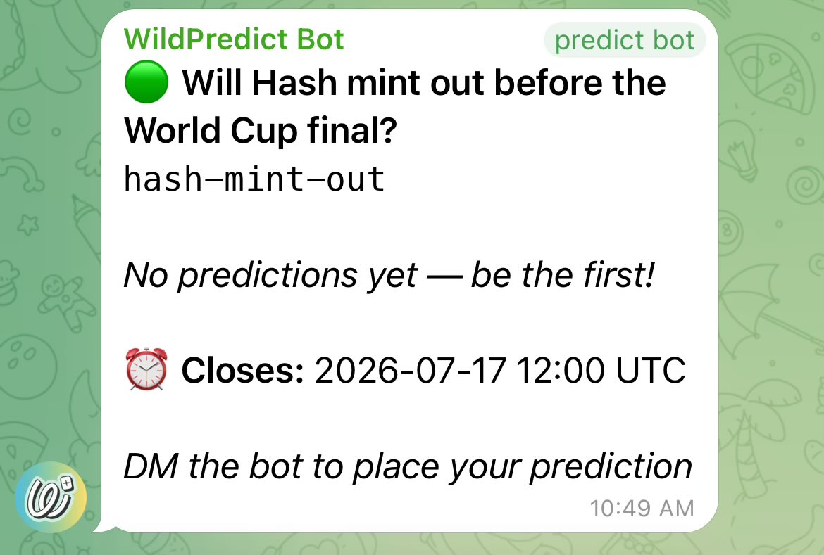 wildcard_dao's tweet photo. Congrats on the mint @HashonKas
To celebrate, we’ve set up a prediction and we’ll send a cut of the total pool to the Hash treasury 🙌🤝
Get predicting! #Hash $kas https://t.co/RUqoRRHVJw