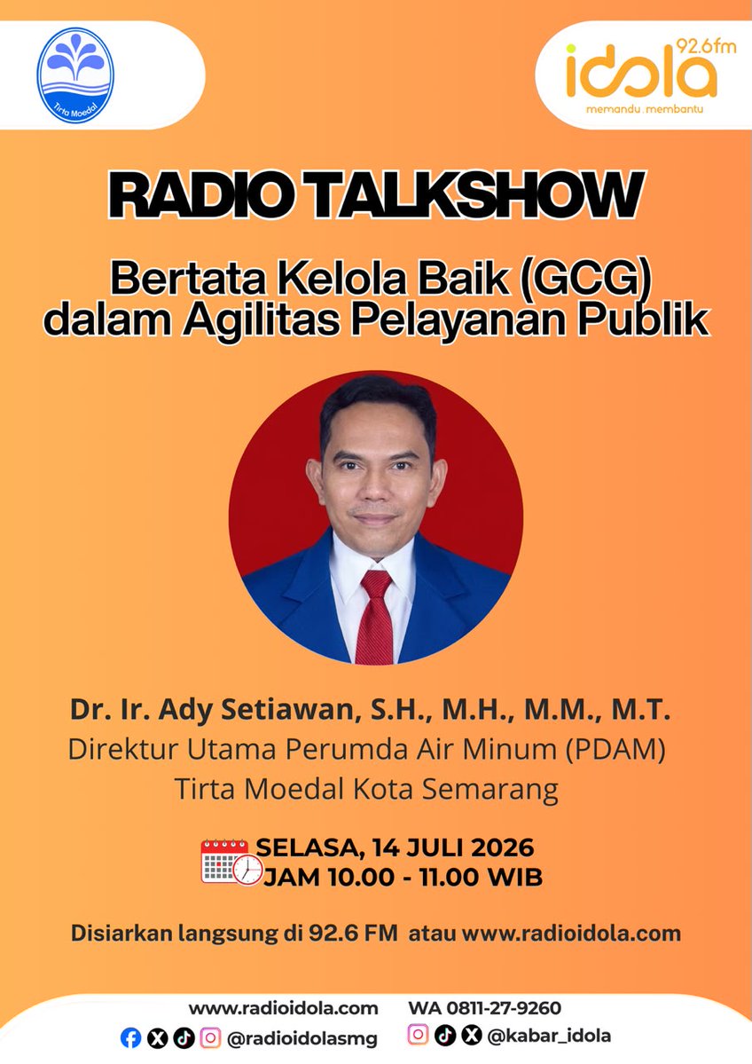 RadioIdolaSMG's tweet photo. #radio #talkshow #pdam #semarang #jateng
cc: @PDAMKotaSMG https://t.co/0QDgMcjXlP