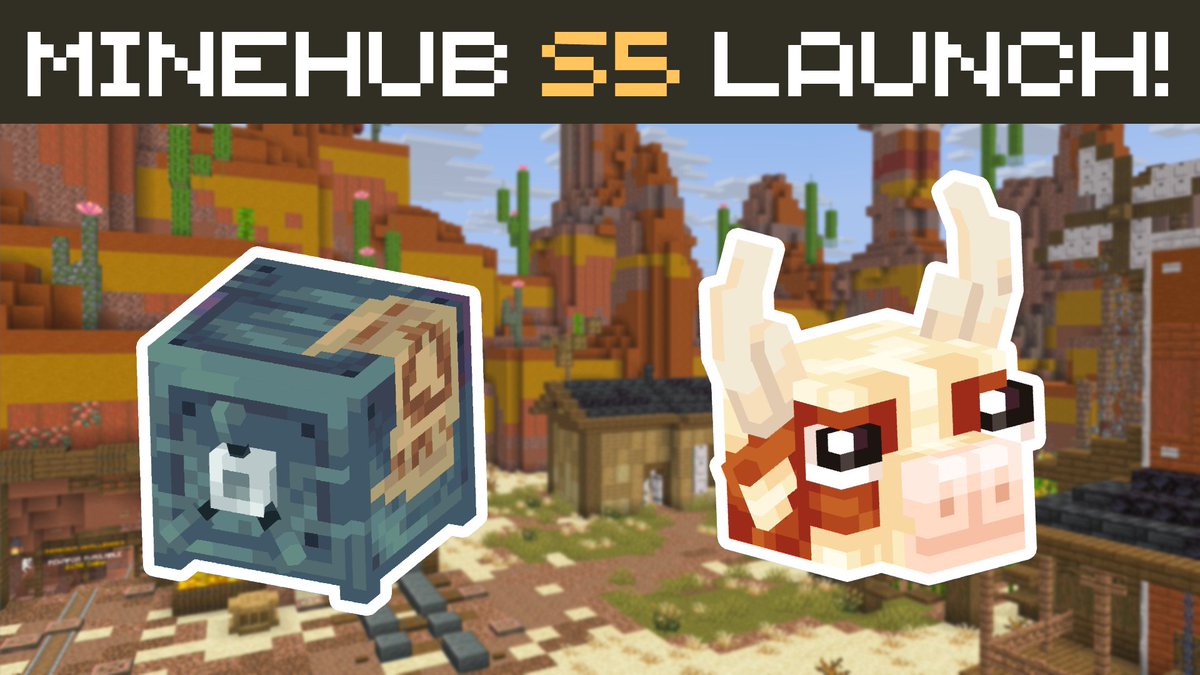 minehublive's tweet photo. 🏜️Season 5 is launching TODAY  

🌵Check out the update video in the replies! 

❤️Server is live! https://t.co/PEzbBjRi3Q