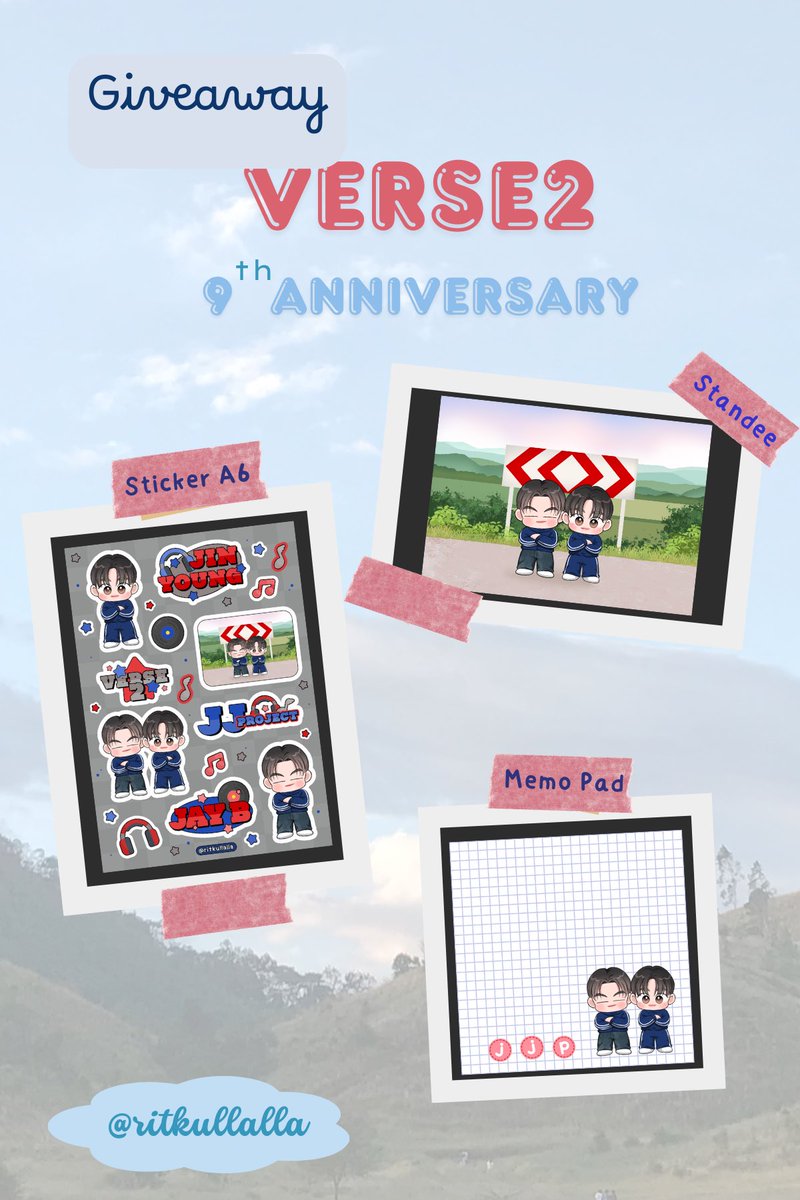 ritkullalla's tweet photo. Pls stay right there, I’ll go over right now…

ꕤ Giveaway ꕤ 

✩₊˚ JJ Project Verse2 9th Anniversary ✩₊˚

❣︎ 9 sets ❣︎

🚚 Shipping fee 55.-

🗒️ Form 30-7-69 (19.00)
      1 quiz ☻︎

#JJProject #JAYB #Jinyoung https://t.co/GokLnT9Mi6