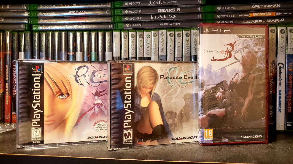 akihikikomori's tweet photo. incredible ! finally have all , part 3 is the UK 🇬🇧 version , yes it is in English, yes it is backwards compatible , yes the game is sealed so im going to sell it and yes PE-3 CE is the most rarest version of parasite eve so it is very expensive . #keepitphysical #nodiscnobuy https://t.co/ZqvEVlxmQe