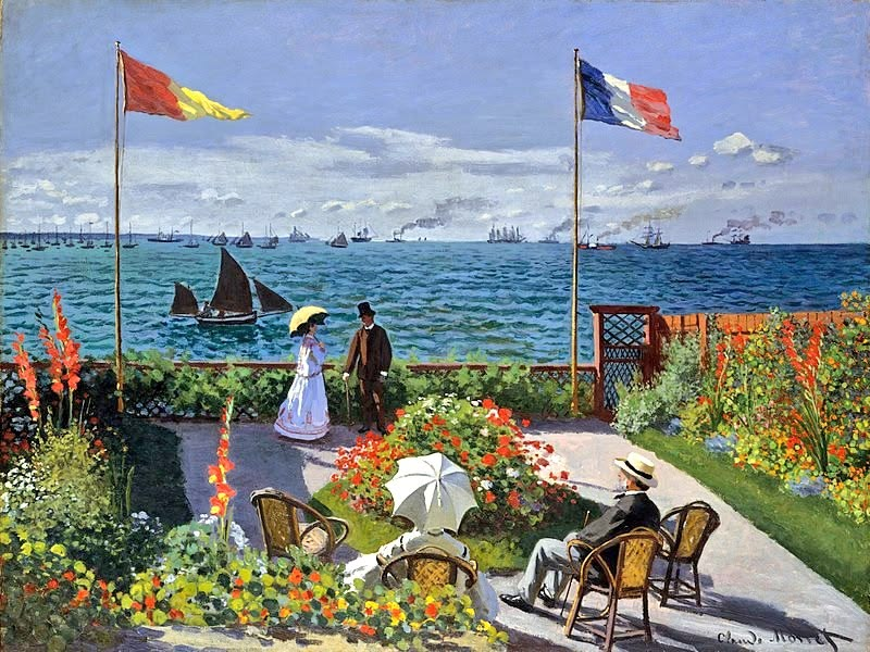 robear54's tweet photo. Mon petit musée… avec un air de 14 juillet. 🇫🇷
Bonne Fête nationale à vous qui êtes de France !

Claude Monet (France, 1840-1926), « Terrasse à Sainte-Adresse », 1867, The Metropolitan Museum of Art, New York, USA. https://t.co/CD7ZL3znyA
