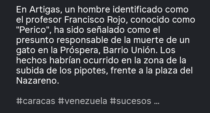 architectcorps5's tweet photo. Necesito que alguien nos haga un favor por acá...

Asesinó a un gato sin razón aparente y lo dejo tirado en el medio

Así como lo están leyendo.

https://t.co/JpQwEtKFeR https://t.co/b2jHElLv50