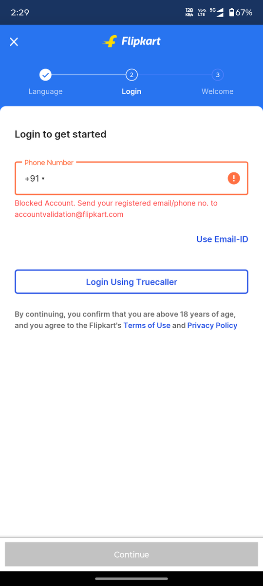 sonukumar0647's tweet photo. @flipkartsupport @Flipkart 
My account is showing blocked without any reason or update , i was continuously mail to your customer support they didn't answer yet .
Look into this matter .
This is my very bad experience with you .
@Flipkart @flipkartsupport https://t.co/DIDHPoKTie