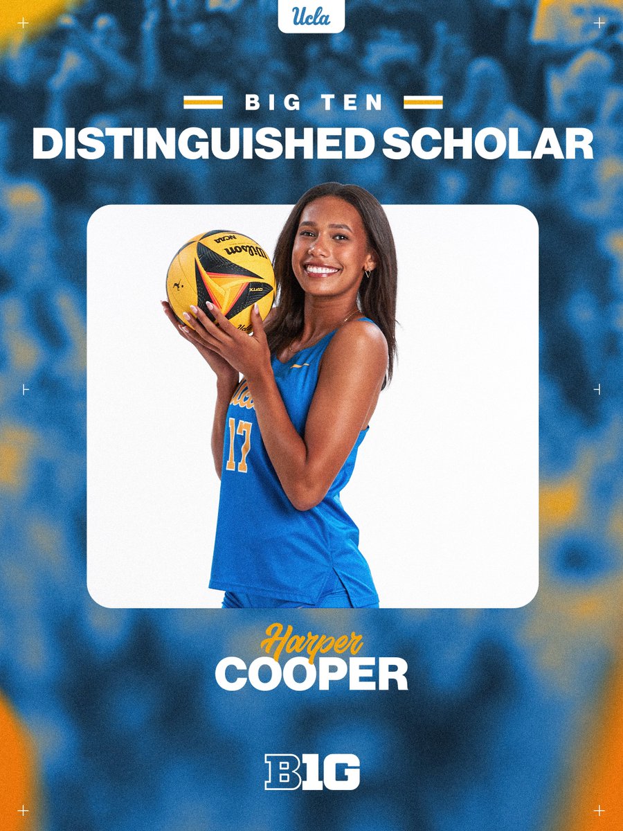 uclabeachvb's tweet photo. Our Distinguished Scholar! 

Congratulations to Harper Cooper on winning the @bigten Distinguished Scholar Award, which is presented to student-athletes who have earned a 3.7 or higher gpa for the academic year. 📚 https://t.co/jsf4BKkCcl