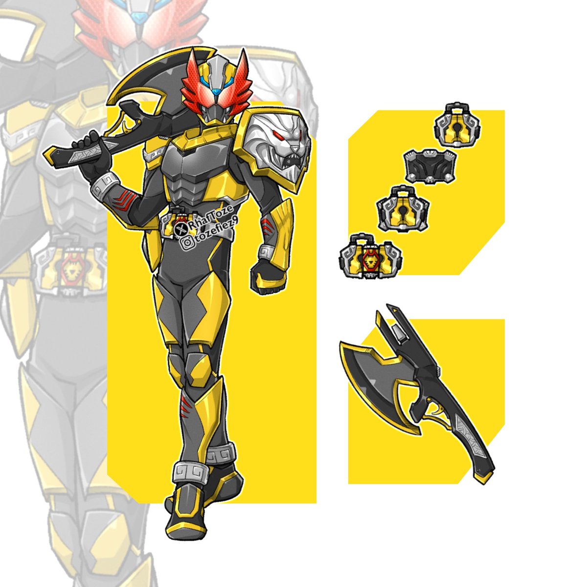 RhafToze's tweet photo. Kamen Rider Agon 

Gladiatorverse oc 🦁 https://t.co/t7ajnF5lBR