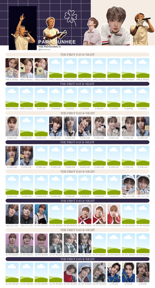 lainerow's tweet photo. PARK JUNHEE
박준희 - 포카  - トレカ
The First Day &amp; Night
Photocard POB Template

iso missing pob photos, pls dm if you have/find any.
also let me know if I am missing some (not including cardiverse).
#JUNHEE #박준희 #TheFirstDayandNight https://t.co/yT5nnCd6gp