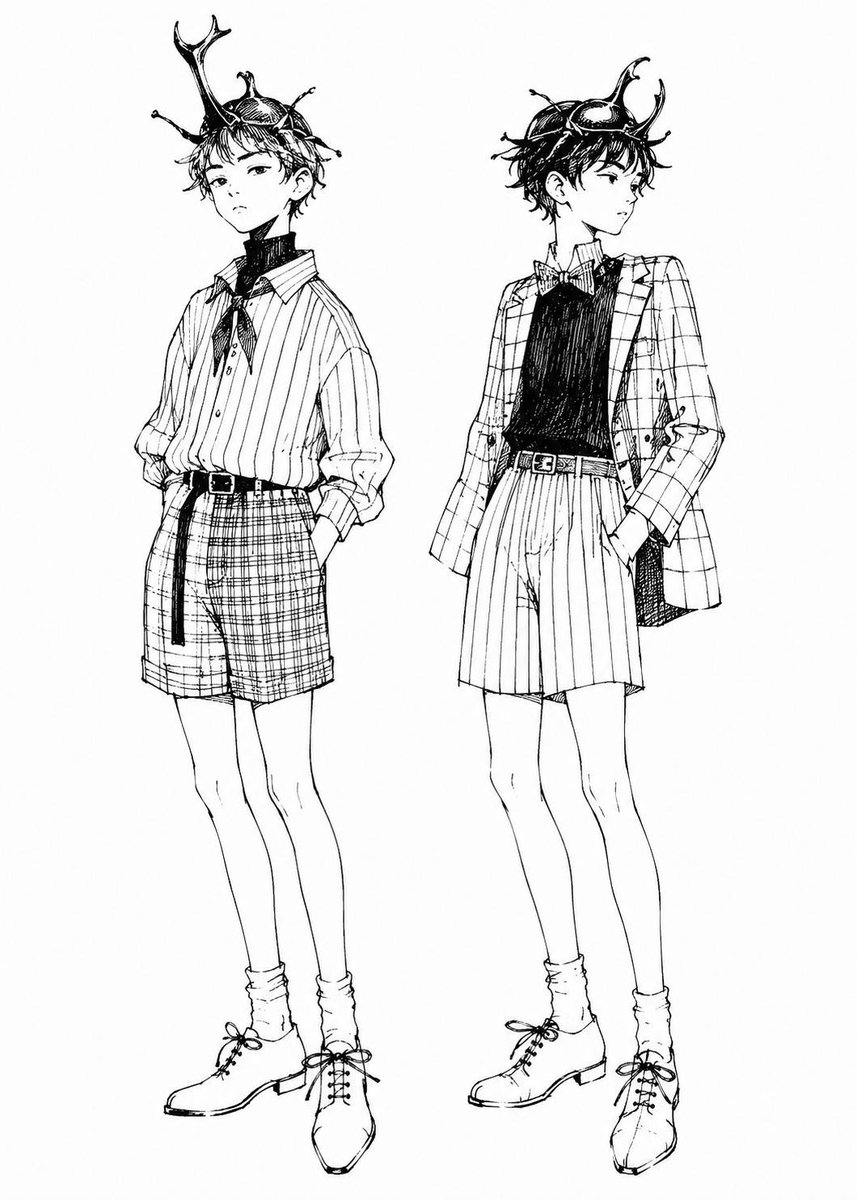 Rhinoceros Beetle Boy Fashion Sketch