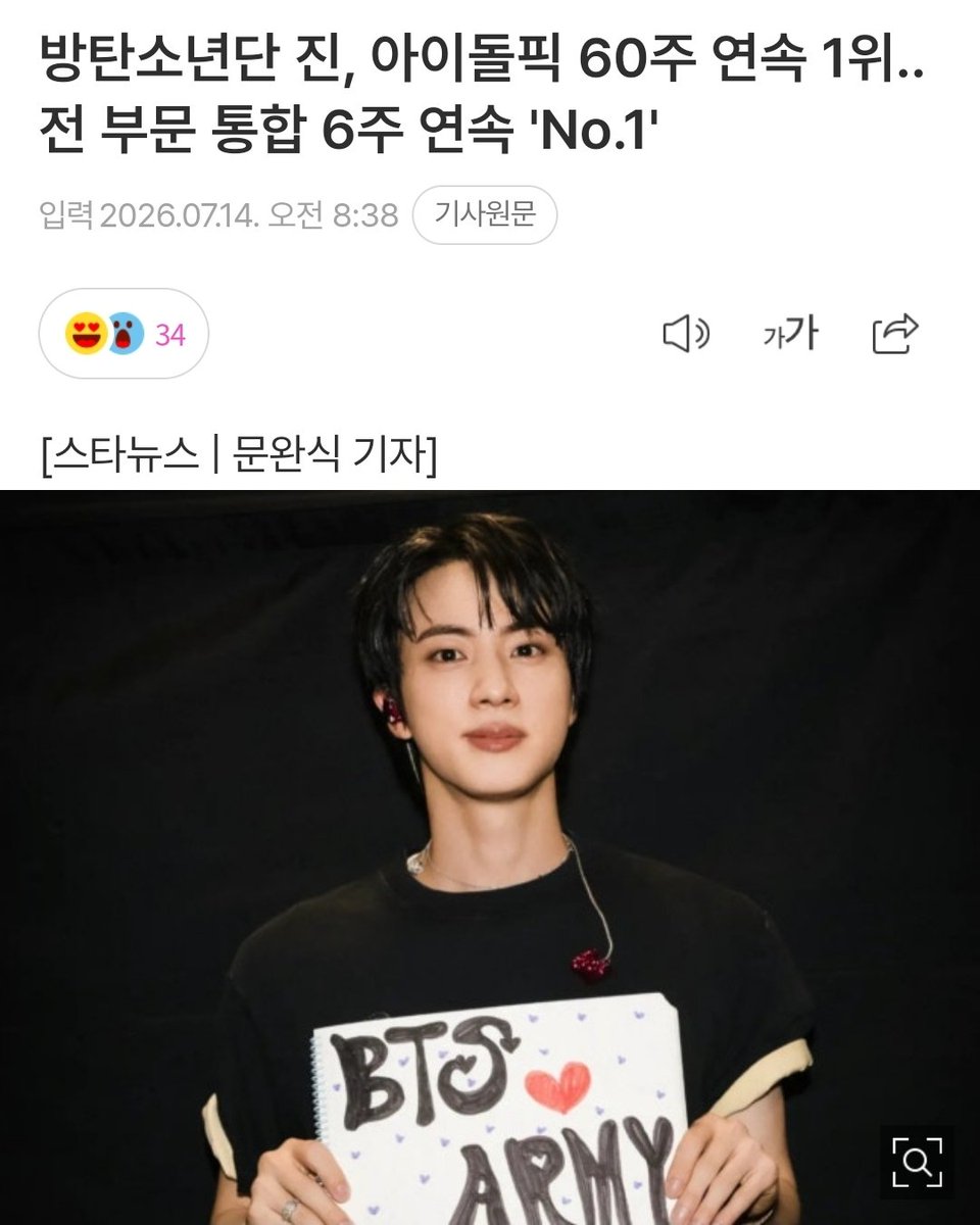 Citrus1204Jin's tweet photo. 🦊 #방탄소년단진 오전 기사 (7/14) 

🌳 네이버 
1. https://t.co/tH05xYv07b

🌳 다음 
1. https://t.co/uEbXSJyLHW

🌳 네이트 
1. https://t.co/FeGFa3OvfM

🌳 스타뉴스 
1. https://t.co/jIcI7vuCng

🌳 스타뉴스 X
1. https://t.co/s9QztDLByw

#JIN #진 @bts_twt https://t.co/Sh96GSjpgc