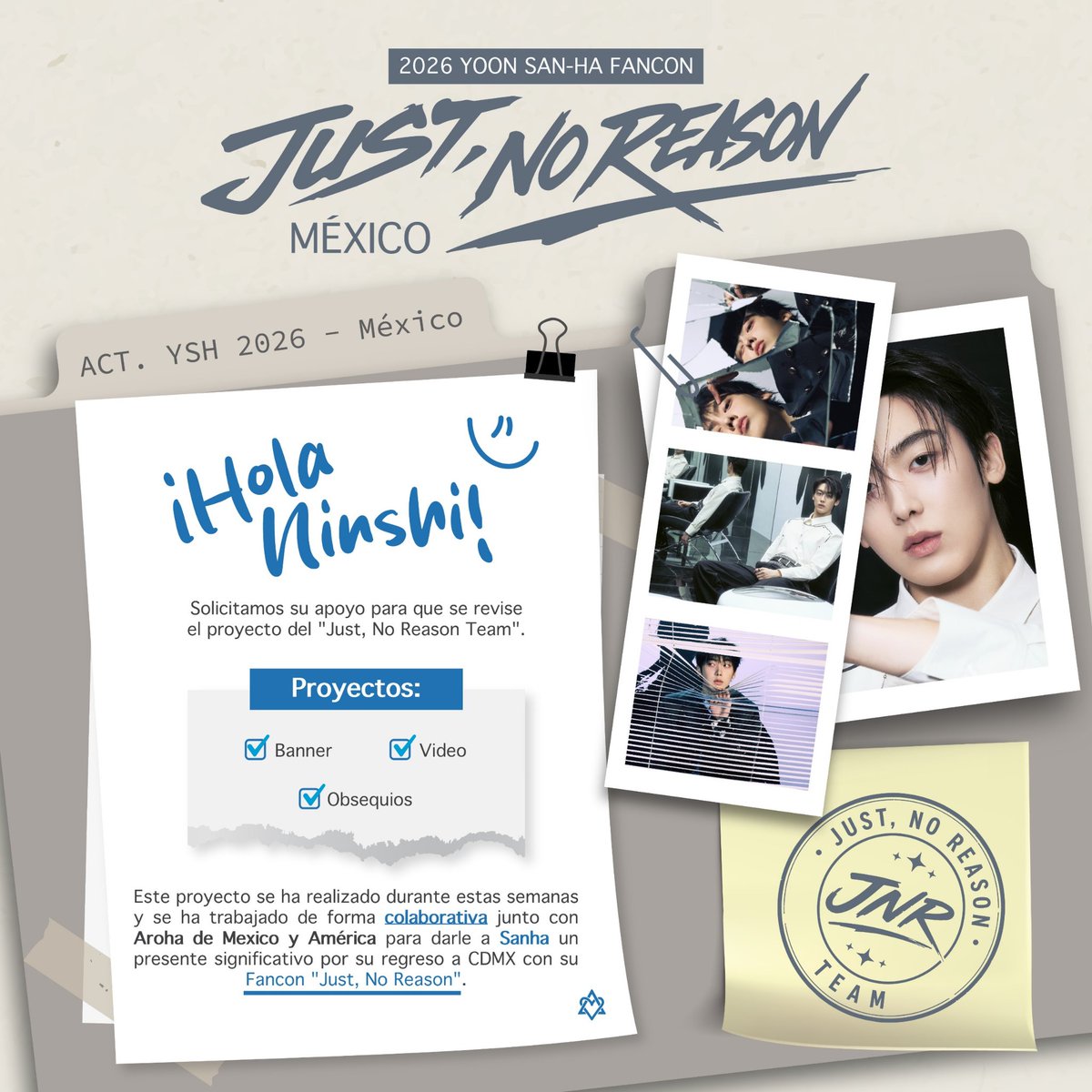YoonSanhaLatam's tweet photo. [ FANCON; "Just, No Reason". Pepsi Center, CDMX] 
              — FANPROJECT—

#AROHA, únete a esta solicitud 🤗
Agradecemos a todas por participar activamente en este proyecto, actualmente estamos esperando aprobación por parte de Ninshi. Ayudanos mencionandolos.✨
@ninshi_ent https://t.co/mVlOYzuKA0