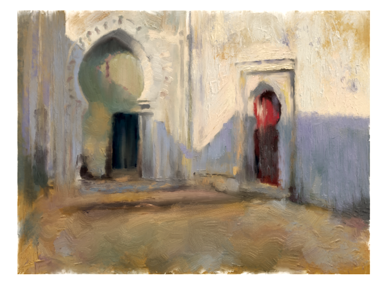 hy4050's tweet photo. study of Sargents "Courtyard, Tetuan, Morocco" in krita. first time i think i've ever tried coloring properly and it was the hardest thing ever tbh i dont know how to do it quite right yet '':/ https://t.co/cF9QCHvoaw