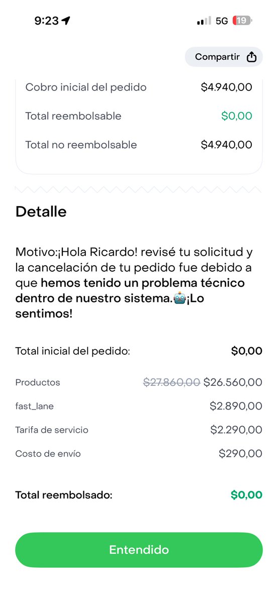 JERIA07's tweet photo. @RappiChile detienen al repartidor y yo tengo que pagar el pedido?, ni siquiera me llamo Ricardo https://t.co/ZsVD1g5vL7