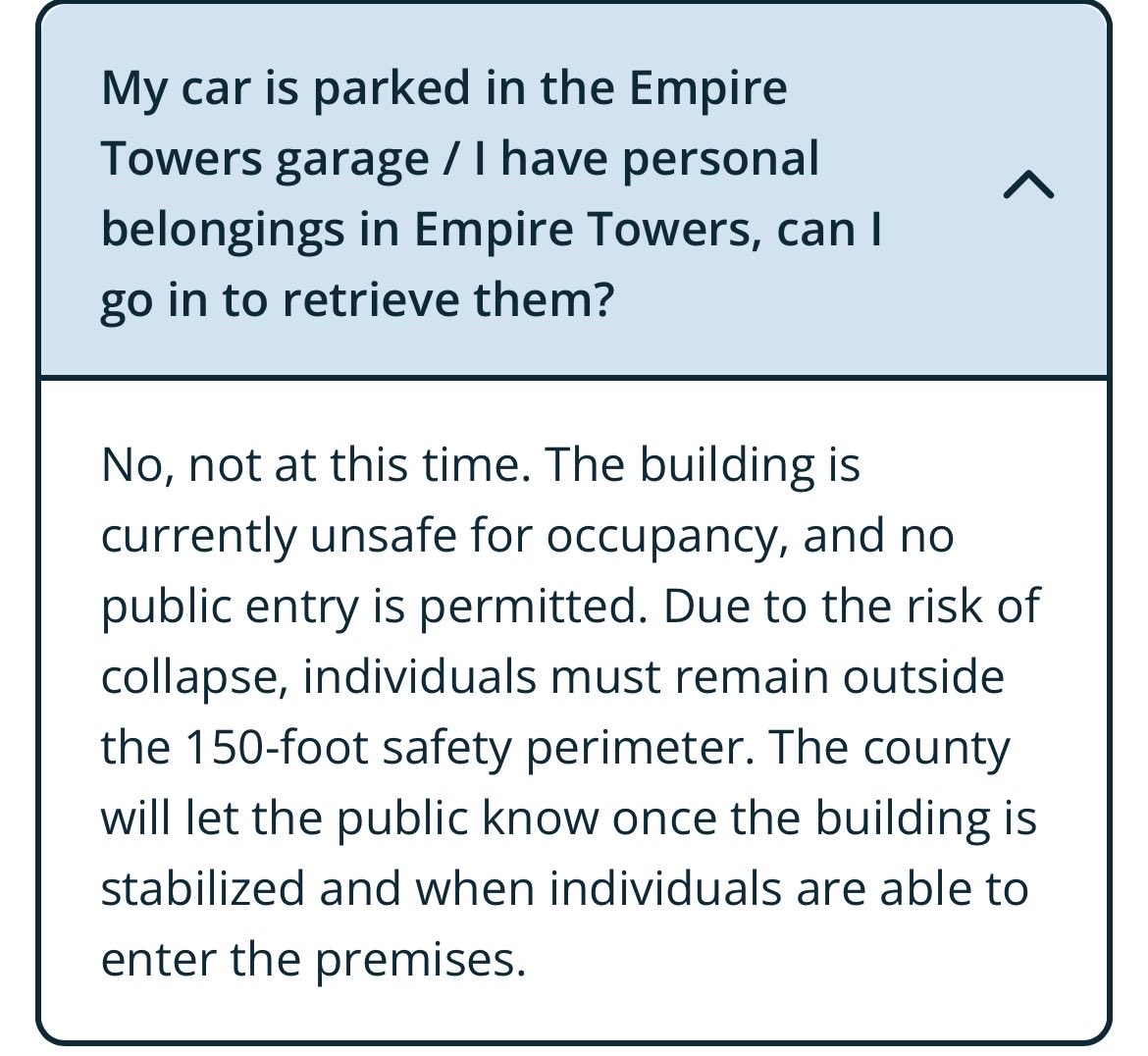 HellgrenWJZ's tweet photo. NEW| Anne Arundel County launches website to answer questions and provide updates about the structurally unsound Empire Towers in Glen Burnie.

The 50+year old, 10-story structure has been closed to the public after being evacuated last Thursday when work inside the garage made the building unstable. @wjz #glenburnie #empiretowers 

🔗 https://t.co/e5GvJaPD2G