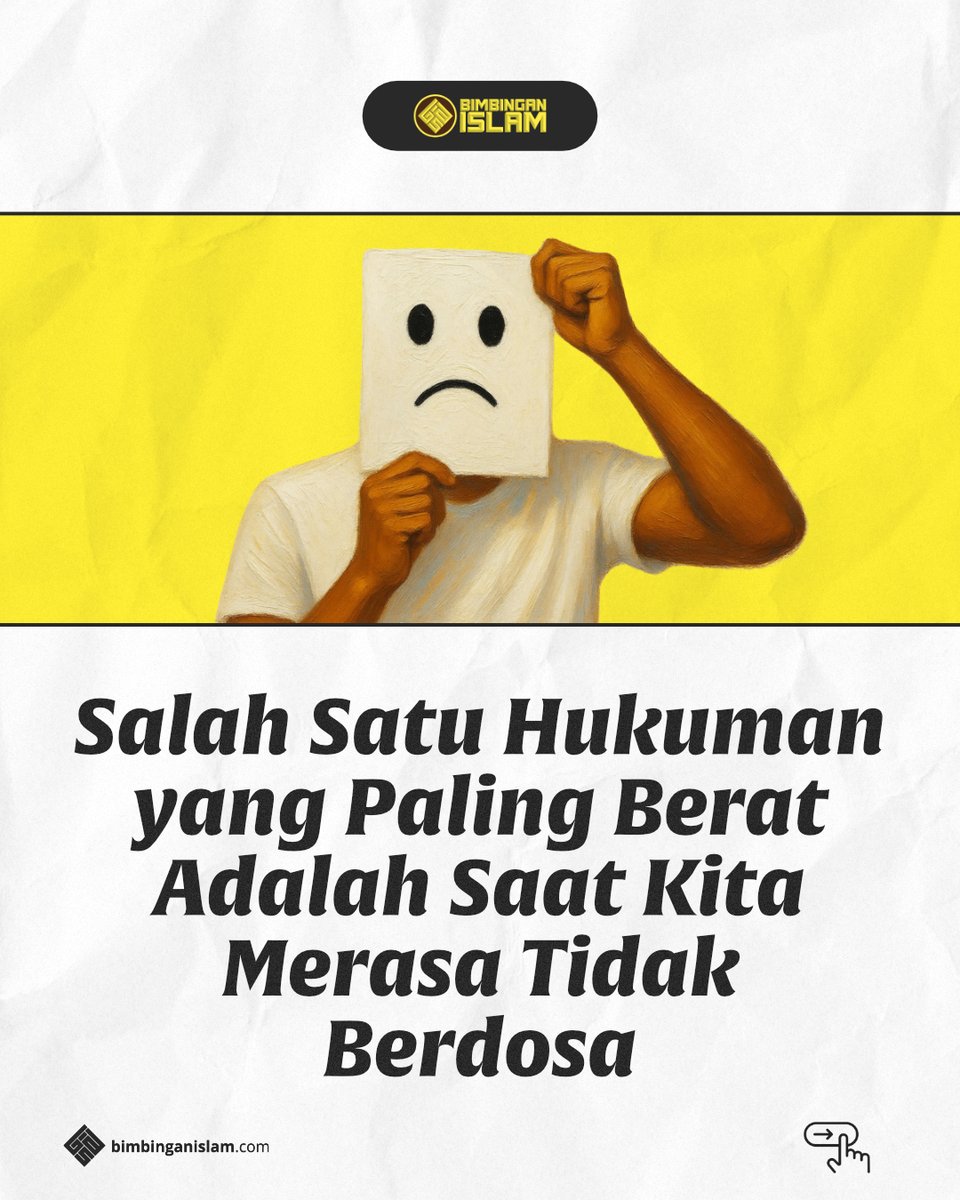 bimbingan_islam's tweet photo. Kadang yang paling berbahaya bukan dosanya, tapi saat hati kita sudah nggak merasa itu dosa. Kalau masih gelisah, masih nyesel, itu tanda hati masih hidup. Yang perlu ditakuti … saat maksiat terasa biasa. Semoga Allah jaga hati kita. https://t.co/CulxiEOSfO