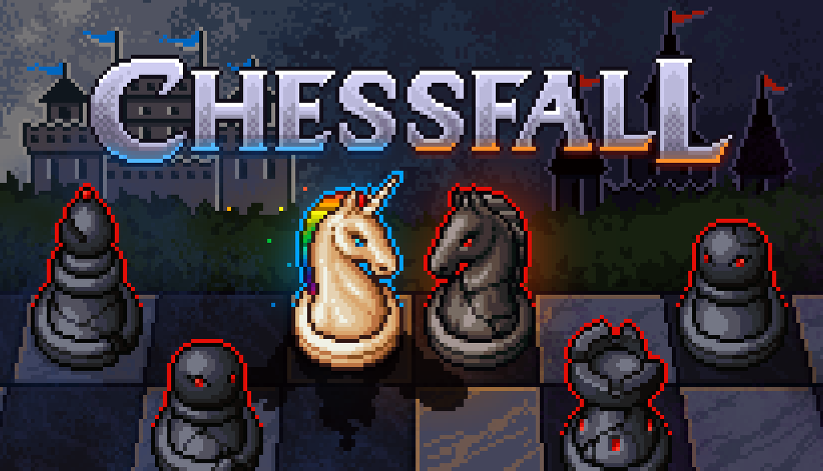 chessfall_level's tweet photo. The white king set you free on one condition: bring back his queen.
But the kingdom isn't the one he remembers. Something has cursed it. And now you're the only one who can shapeshift your way through it. https://t.co/1K7CPrDuo9 #chessfall #roguelite #indiedev #indiegame https://t.co/Hx7sxagPAm