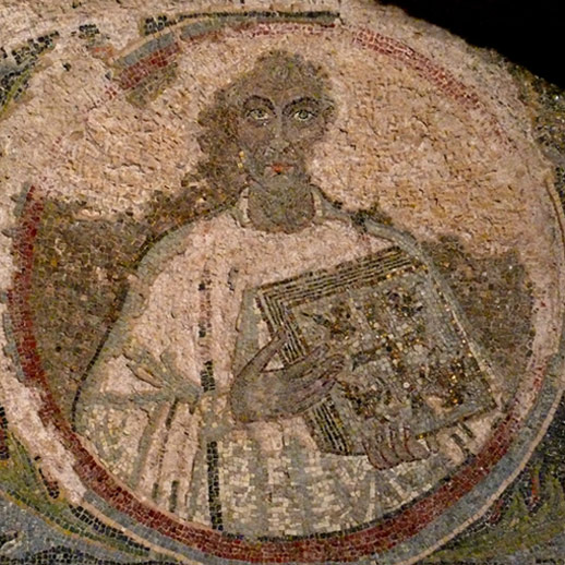 CatacombSociety's tweet photo. Mosaic portrait of the bishop Quodvultdeus from the #Catacombs of San Gennaro in #Naples
#MosaicMonday #archaeology https://t.co/MEiiVnfBKi