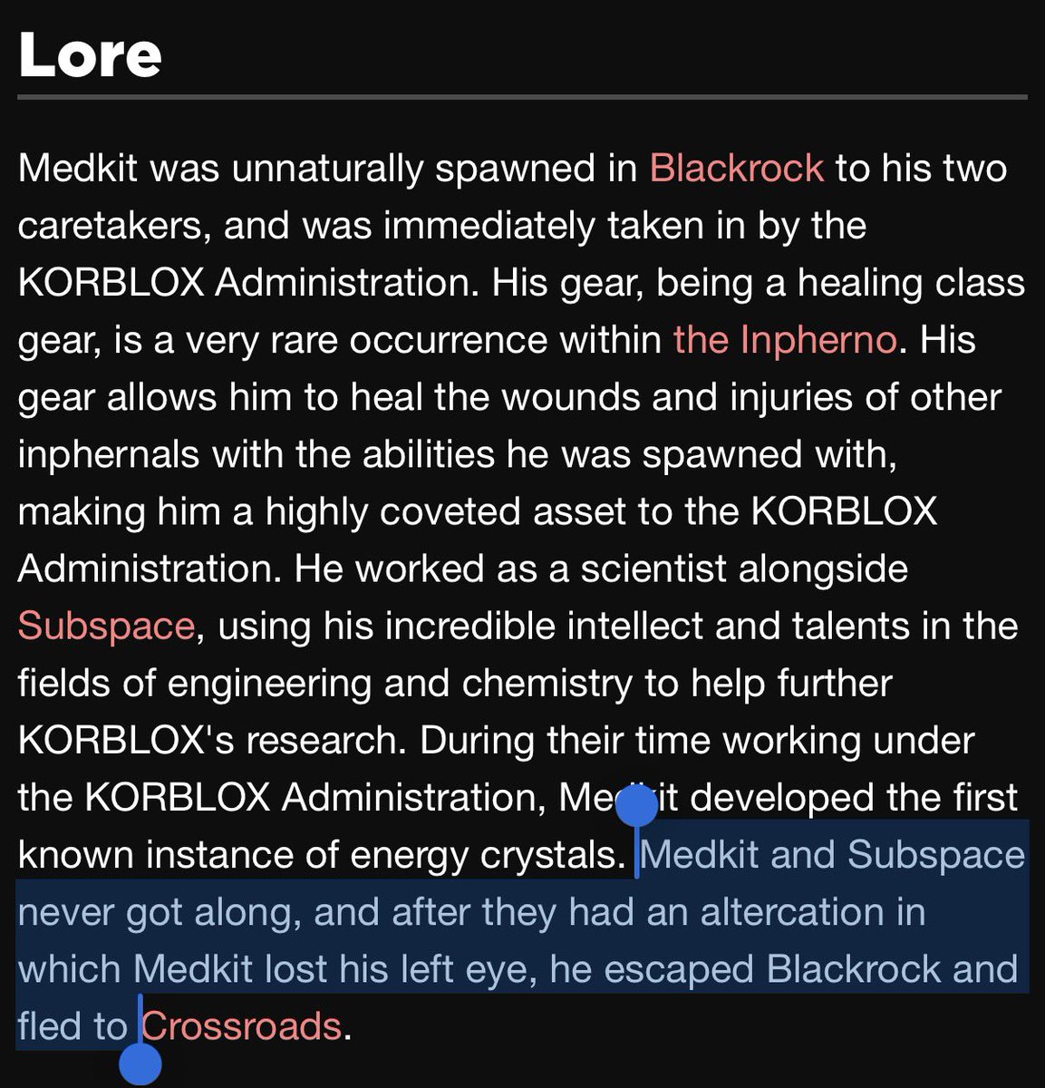 2ThousandSunny's tweet photo. Personally I think it’s incredibly stupid to compare whose trauma is “worse” between Subspace and Medkit. Not only do we not have much information about the twos relationship beyond a few sentences on the wiki, but they were both raised in the same awful environment.
+ https://t.co/L9wz9i4O81
