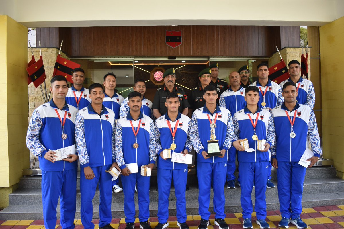 IaSouthern's tweet photo. #ArmyCommander and all ranks of #SouthernCommand congratulate the Southern Command Boxing Team for emerging Champions at the Army Inter Command Boxing Championship 2026, held under the aegis of MEG & Centre, #Bengaluru.

Displaying exceptional teamwork, determination and fighting spirit throughout the tournament, the team was also felicitated by the Army Commander for its commanding performance and remarkable achievement.

#IndianArmy 
#Boxing 
#Champions
@adgpi
@PRODefPune
@IA_SportsAdvntr