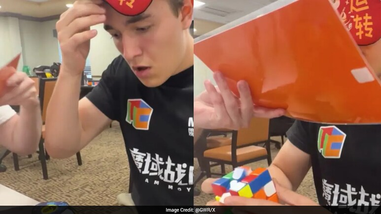NDTVWorld's tweet photo. US Man Solves 3x3x3 Cube Blindfolded, Sets Guinness World Record
https://t.co/hTHV11OZEy https://t.co/m8xDOMO7eD