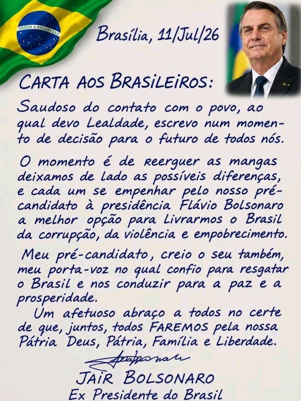 AnaFern89261720's tweet photo. BORA DIVULGAR A CARTA DO CAPITÃO JAIR MESSIAS BOLSONARO!
#ForaLula
#FORAXANDAO https://t.co/Q8ahcrC7lJ
