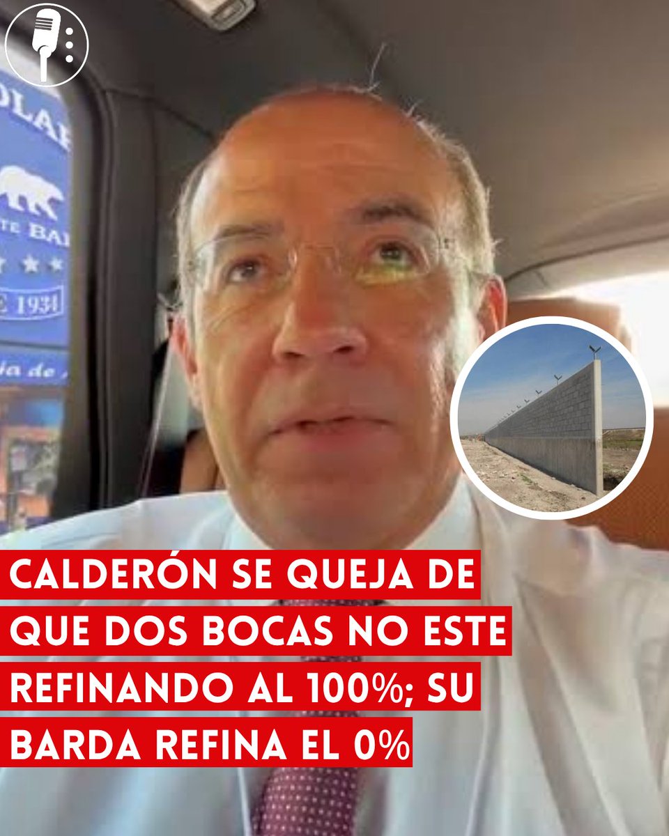 YosoyPedrero's tweet photo. 🚨 OJO: CALDERÓN SE QUEJA DE QUE DOS BOCAS NO ESTE REFINANDO AL 100%; SU BARDA REFINA EL 0%

El expresidente Felipe Calderón volvió a lanzar críticas contra la refinería de Dos Bocas, señalando que aún no opera al 100% de su capacidad. Sin embargo, sus declaraciones han generado una fuerte respuesta en redes sociales, donde usuarios le recuerdan que durante su sexenio proyectos clave en el sector energético quedaron inconclusos o con resultados cuestionables.

Uno de los ejemplos más citados es la llamada “barda” de la refinería Bicentenario en Tula, Hidalgo, un proyecto que prometía fortalecer la capacidad de refinación del país pero que nunca se concretó más allá de obras preliminares, representando un gasto millonario sin beneficios reales para la producción energética nacional.

Las críticas también se enmarcan en el contexto de la estrategia de seguridad de su gobierno, marcada por la llamada “guerra contra el narcotráfico”, que tuvo profundas consecuencias en el país y desvió la atención de otras áreas clave como la infraestructura energética.

En contraste, el proyecto de Dos Bocas impulsado por la actual administración forma parte de una política orientada a la autosuficiencia energética, buscando reducir la dependencia de combustibles importados. Aunque ha enfrentado retos técnicos y de operación, continúa avanzando en su proceso de consolidación.