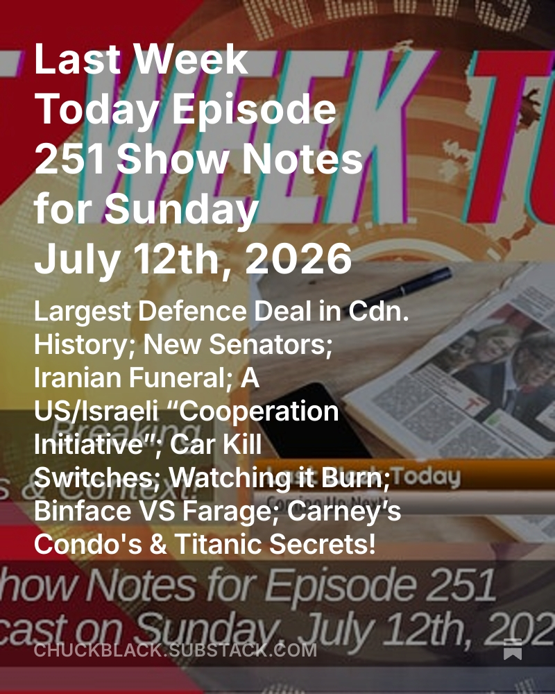Space_Blog's tweet photo. Last Week Today Episode 251 Show Notes for Sunday July 12th, 2026 

A Never Ending CUSMA Negotiation; Canada Day, the Weather, BC & Alberta; More Weather; Section 230 Court Case; More on Misinformation; The US is 250; Venezuela's Earthquake & Blackmail Runs the World. https://t.co/YarkF4IyW7

@RealAndyLeeShow
@CanadaPoli2
@CDN_Dimension
@Martyupnorth
@ClydeDoSomethin
@DruthersNews
@junonewscom
@mgeist
@NorthrnPrspectv
@RebelNews_CA
@RebelNews_USA
@RebelNews_AU
@RebelNews_UK
@SNewmanPodcast
@thevivafrei
@westernstandard
@ezralevant
@AndrewLawton
@mark_slapinski
@LichTamara
@Harry__Faulkner

https://t.co/b5nUUVMbU1
