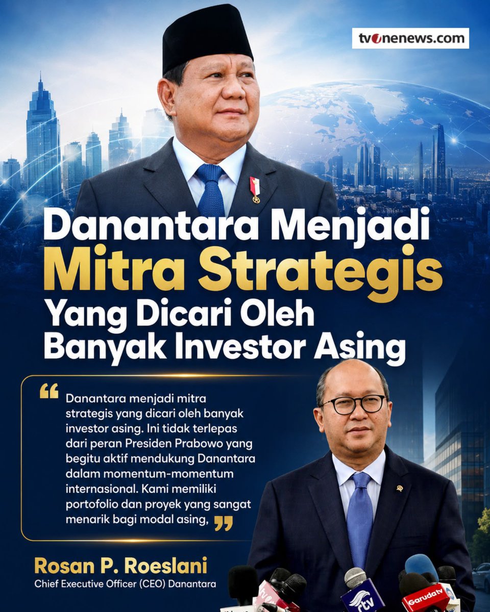 Crodule1's tweet photo. langkah presiden prabowo membangun komunikasi dengan banyak negara membuat nama Danantara semakin dikenal investor internasional ini jadi modal penting untuk mendorong investasi berkualitas #IndonesiaMakinDipercaya https://t.co/Vcv2HxtPcr