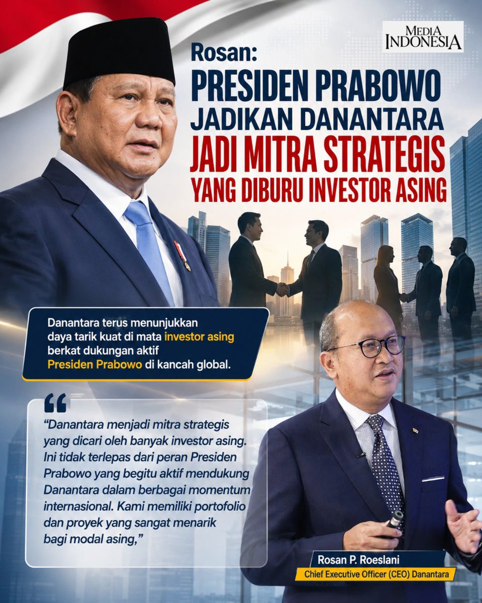 chravl's tweet photo. Investor asing antre gandeng Danantara. Bukti nyata kepercayaan dunia ke Indonesia. #IndonesiaMakinDipercaya https://t.co/YMz98uuQ3m