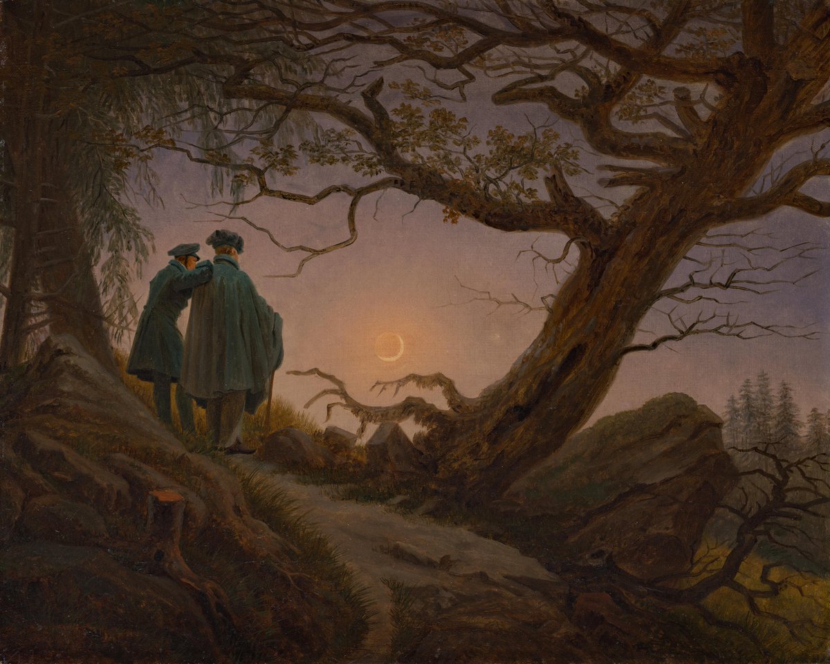 westernexile's tweet photo. Two Men Contemplating the Moon
Caspar David Friedrich, c. 1830
