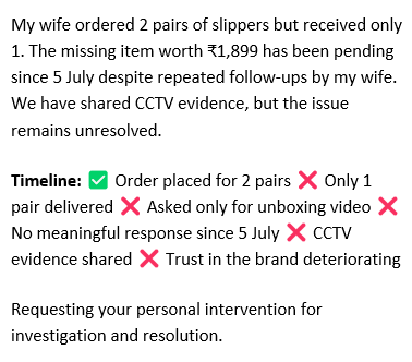 vinay_jadon's tweet photo. @ganeshsonawane @frido_official @frido_care
Dear Ganesh Sir, Please look in this matter as per images attached here. Order ID MF0223090559 #Frido #CustomerExperience #ConsumerRights https://t.co/AtvaiJGgbA