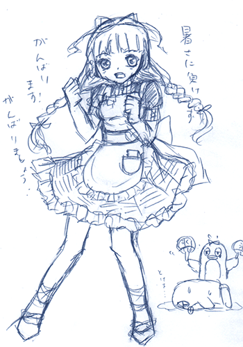 rizur054's tweet photo. 熱いので無理せず行動しましょう…
＃らくがき
＃アナログイラスト https://t.co/ZpXdK1PCEN