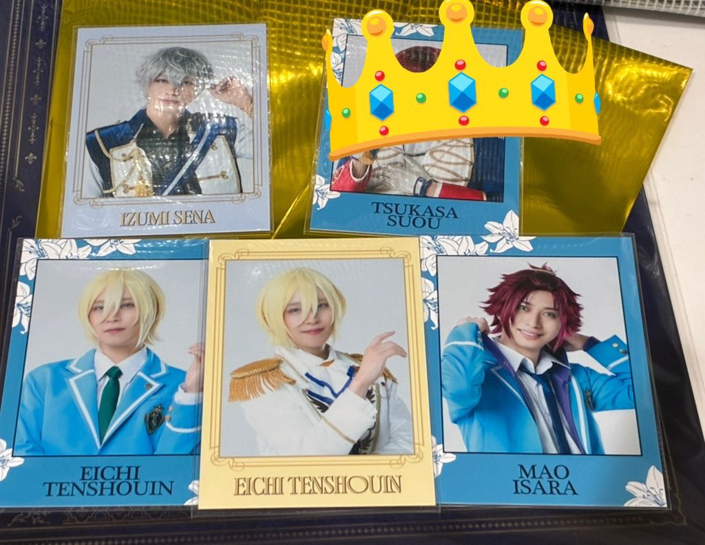 tra_soo's tweet photo. 【交換譲渡】
あんステ　Knights

譲)特典:☆レオ、☆泉、英智
　チェキ:◯泉、◯司、英智、真緒、桃李

求)アクスタ:☆嵐、チェキ:返礼祭の嵐、定価(+送料)

特典☆⇄アクスタ
譲渡◯は無印同数。
英智チェキ２枚譲渡→英智特典付けます。

名古屋手渡し、郵送。
その他、固定参照。 https://t.co/R3QTMJqh9h