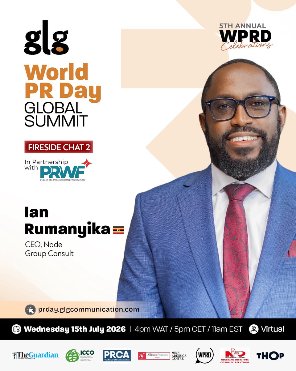 NodeGroupOnline's tweet photo. The global PR playbook is changing. Are you keeping up? Tomorrow, our CEO Ian Rumanyika joins a powerhouse global lineup at the 5th Annual World PR Day Global Summit to dissect the future of strategic
Secure your seat now
https://t.co/Z8VonjmHn1
#WPRD2026 #WorldPR @CommsOfAfrica https://t.co/MQ4jfgohrW