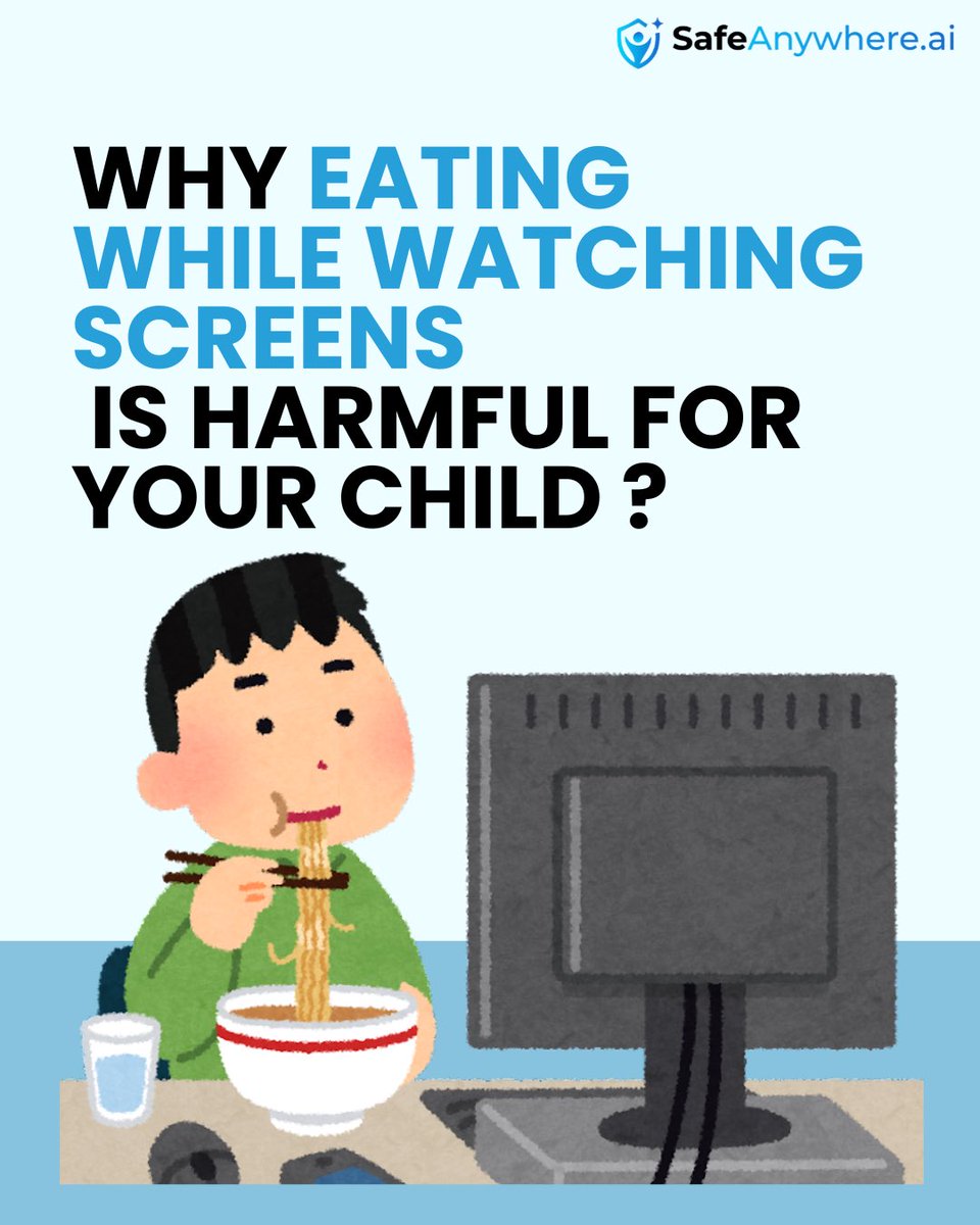 SafeAnywhereai's tweet photo. "Just one video while eating" can turn into a daily habit for kids.
When kids eat with screens, they often stop paying attention to their food.
Choose screen-free mealtimes to help kids build healthier eating habits.
Read full carousel at : https://t.co/3olNsBUHag
#safekids https://t.co/jLM4xoxoOH