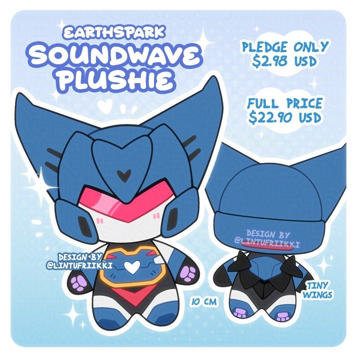 Lintufriikki's tweet photo. New plush campaign!! If you'd like to have this big eared Soundwave in your collection, head over to my ACGGoods store to help making him real 💙 With enough backers you'll get free rewards as well! 🐾

🔗⬇
#transformers #maccadam #soundwave https://t.co/FkERdnedB6