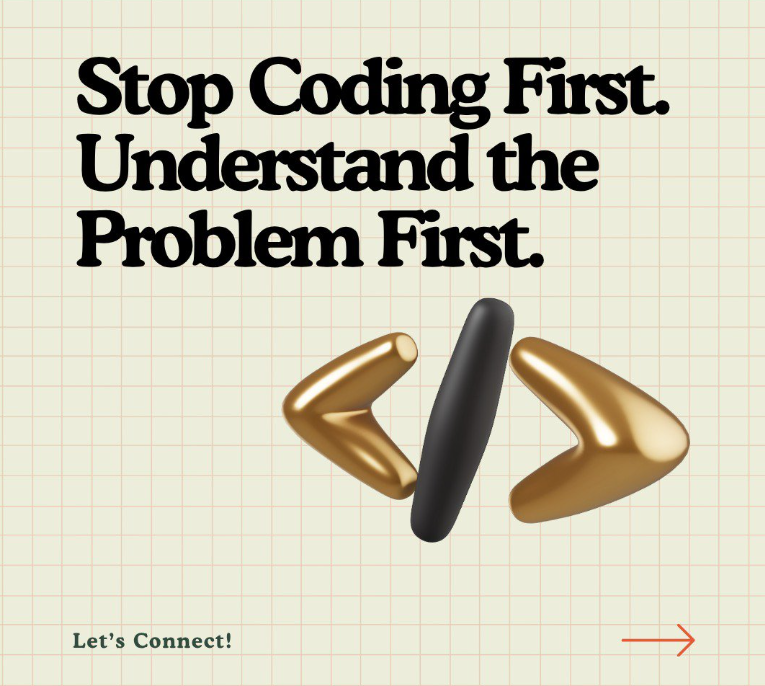 mihf05's tweet photo. The worst code isn't the code that crashes in production.

The worst code is the code that perfectly builds a feature the user doesn't even need!

Forward Deployed Engineering (FDE) rule #1: Research the problem first. Code second. 🚀 https://t.co/whVQ86Yd6B