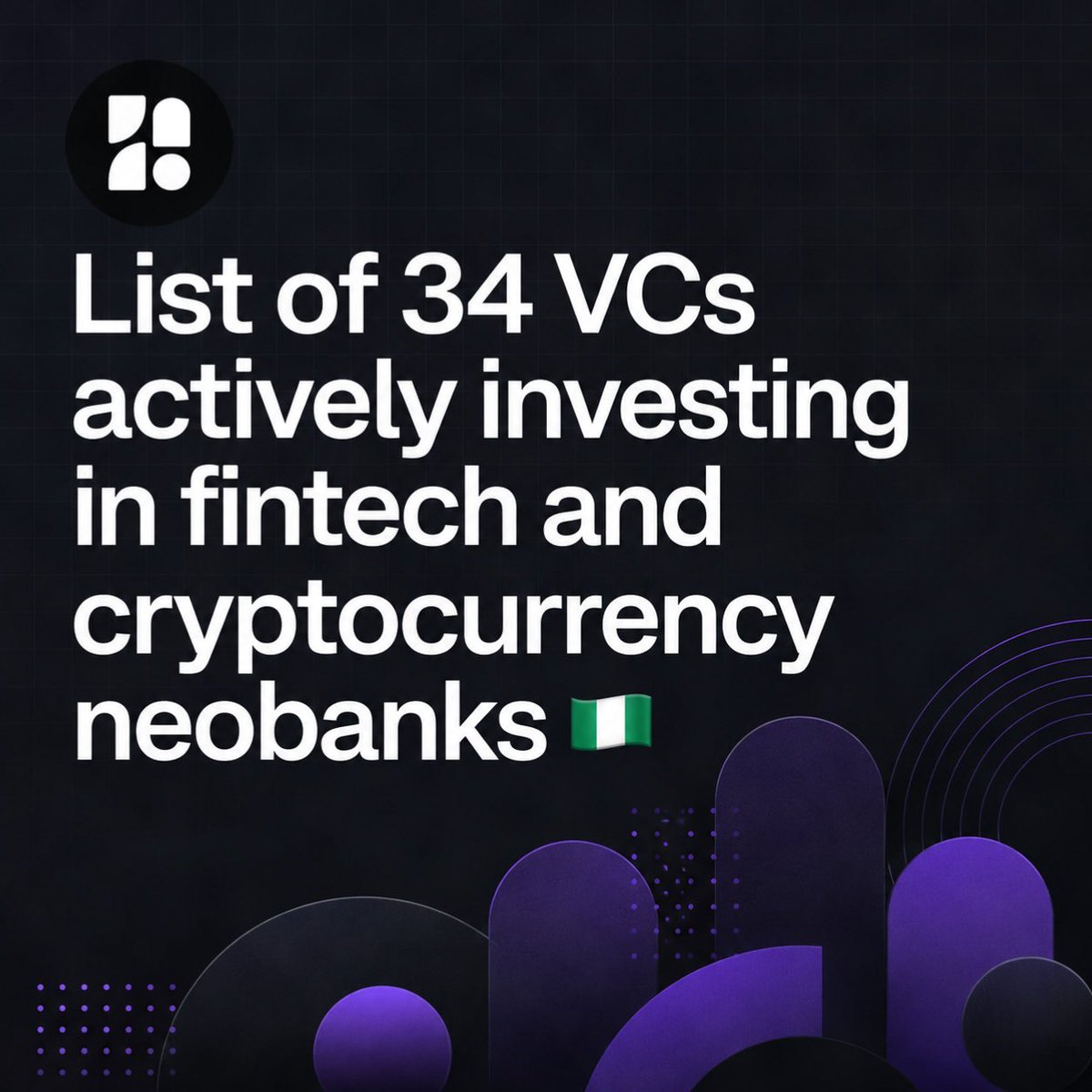 Web3Nigeria's tweet photo. List of 34 VCs actively investing in fintech and cryptocurrency neobanks 🇳🇬

- @BananaCap_ 
- @AccVentures 
- @coinfund 
- @bcap 
- @PanteraCapital 
- @ycombinator 
- @variantfund 
- @a16z 
- @archetypevc 
- @PortalVentures 
- @hack_vc 
- @peakxvpartners
- @6thManVentures 
- @lattice_fund 
- @EV3ventures 
- @egodeathcapital
- @dragonfly_xyz
- @paradigm 
- @leftlanecap
- @RibbitCapital 
- @QEDInvestors 
- @fintech_io 
- @btv_vc 
- @CommerceVC
- @ralicapvc 
- @SaisonCapital
- @Accel
- @generalcatalyst 
- @GreylockVC
- @sequoia 
- @lightspeedvp 
- @8vc 
- @Antifund 
- @HaunVentures 

If you are Nigerian builder, bookmark this list if you find it helpful.
