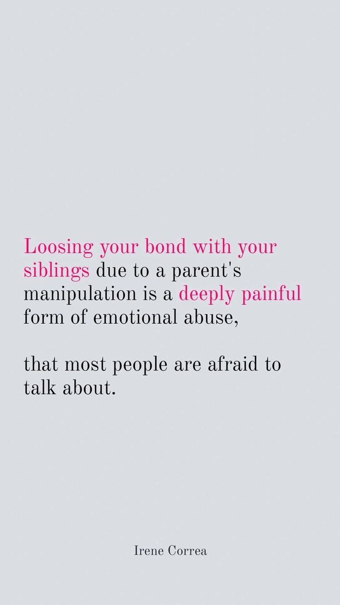 pmichigan24's tweet photo. Anyone else lose siblings due to your narcissistic parent?

Your pain is real.
I see you.
Proverbs 4:23

I miss my sisters but my father turned us against each other. 

The triangulation is so deep it’s beyond repair. 

They chose his money.

#narcissistabuse 
#parents
#scapegoat
#siblings