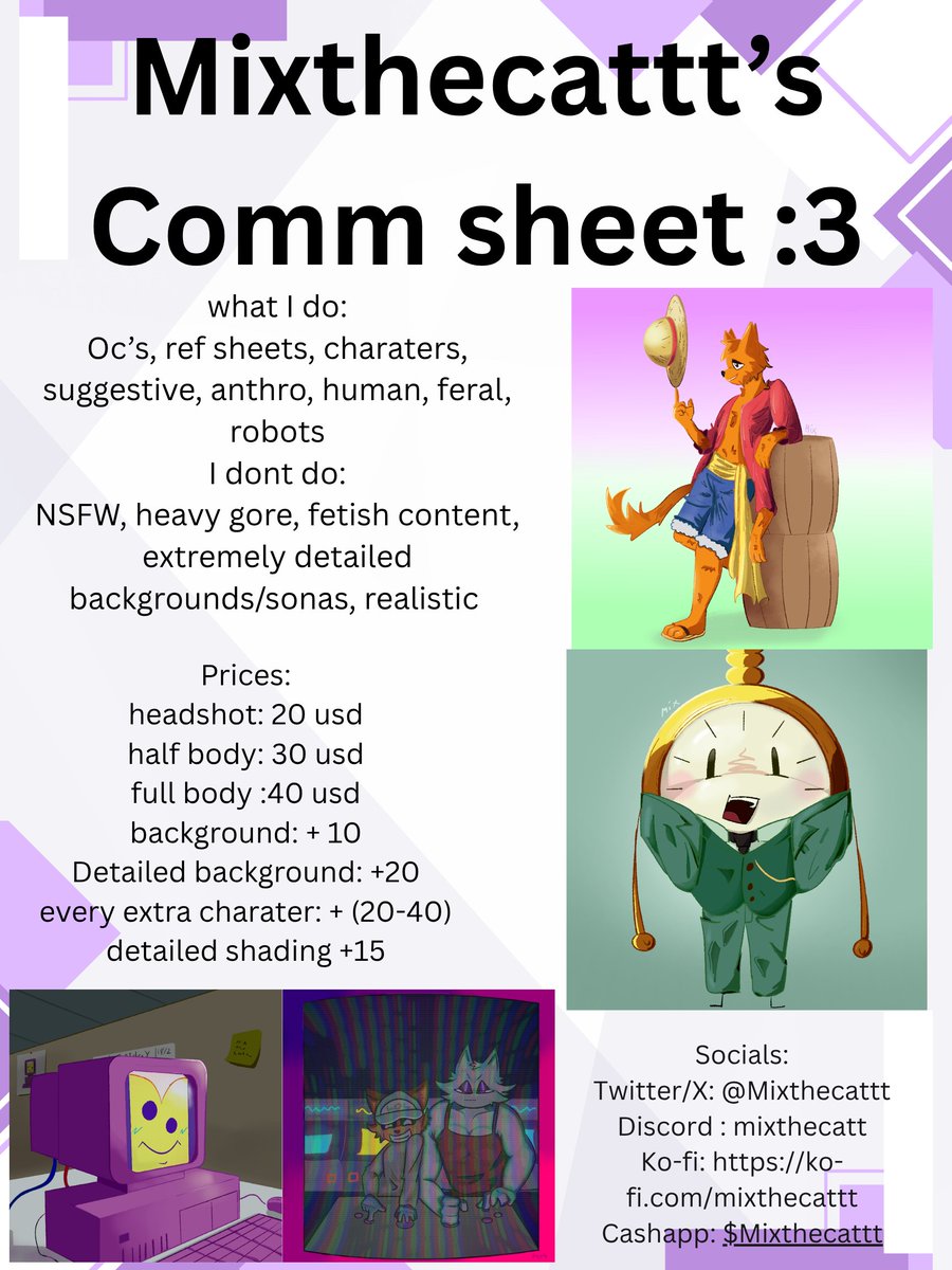 Mix (Comms open) tweet media