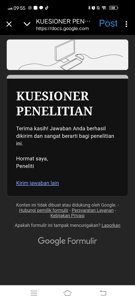 bpolarr's tweet photo. @reneiswift kak sudah yaa. minta tolong dibantu buat isi kuesionerku juga https://t.co/KEwwaGyRJ9
minta tolong untuk jangan ngeblok ya kak. makasih banyaak https://t.co/lJf4m0MtsF