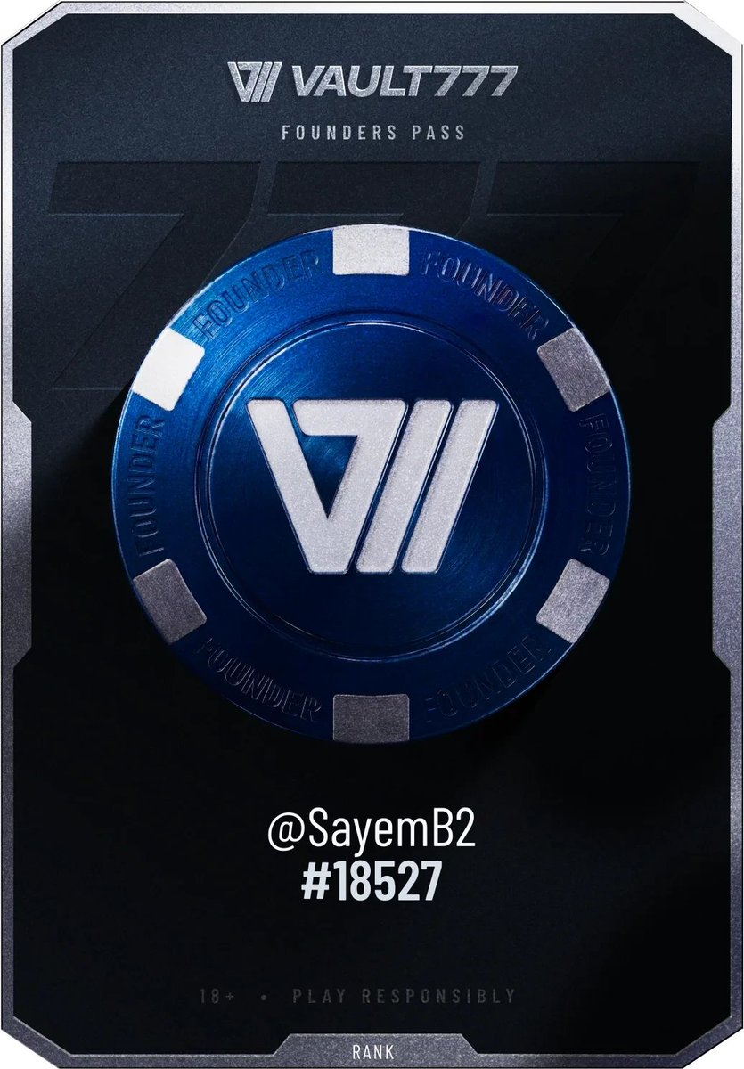 SayemB2's tweet photo. Just claimed my Vault777 Founders Pass!

Unlocked free spins on the Wheel, and secured my spot on the waitlist.

Claiming early has exclusive benefits. Get your pass to receive up to 10K bonus on platform launch 💸

https://t.co/NgALDA4kwk https://t.co/XHNgZeH1mu