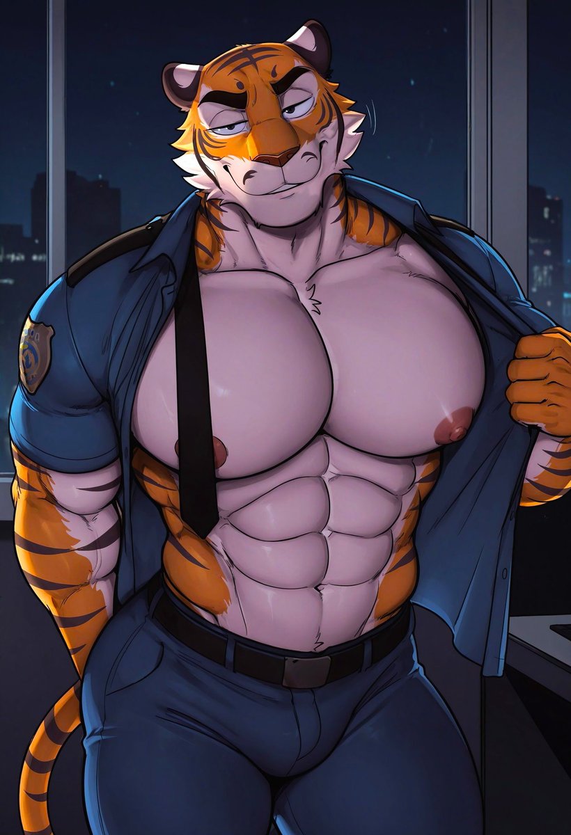 RobeGutier22474's tweet photo. Come on, get closer, boy... I wouldn't recommend crossing a police officer
🐯🔥🔥🔥🔥🔥
#ai #aiart #gay #yiff #aifurry #furry #bara #NSFW https://t.co/0TydiKJq0T